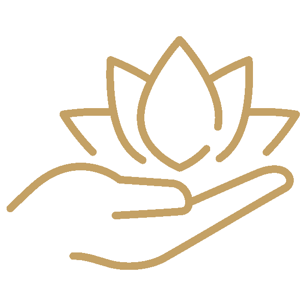 A stylized gold lion emblem on a matching gold background.